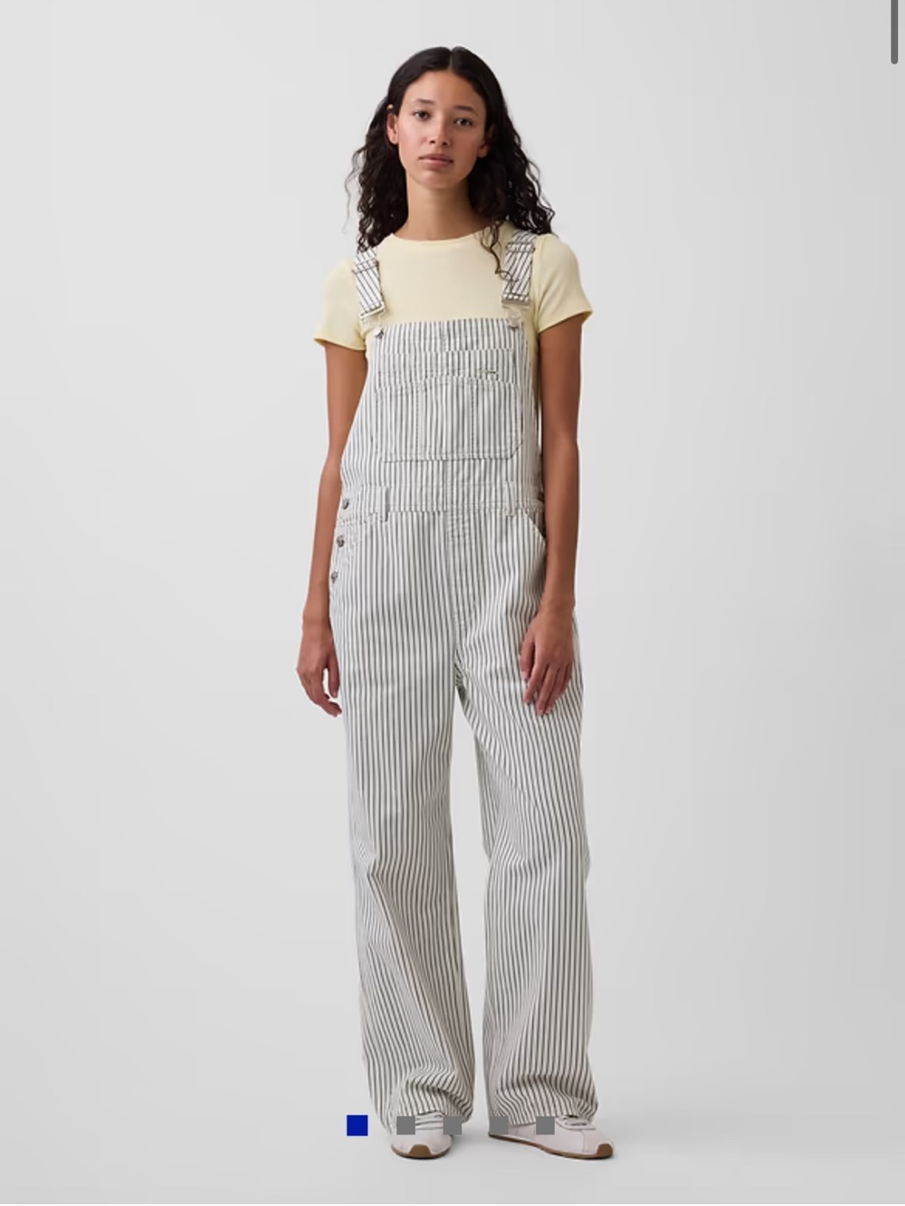 GAP Relaxed Denim Striped Overalls | Relaxed Fit Overalls